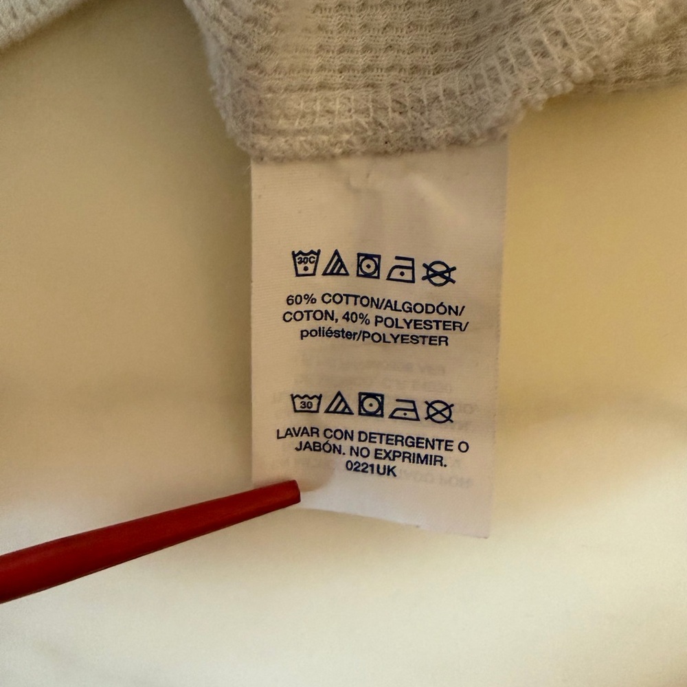 Polo Ralph Lauren Waffle Knit Long Sleeve Shirt Men’s Medium White Sleepwear - Picture 8 of 8